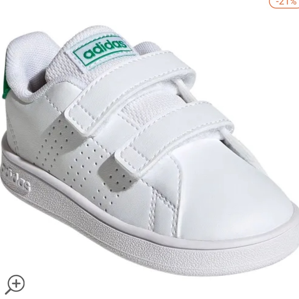 Adidas Kids Advantage I - White and Green Sneakers / Tennis Shoes
EF0301